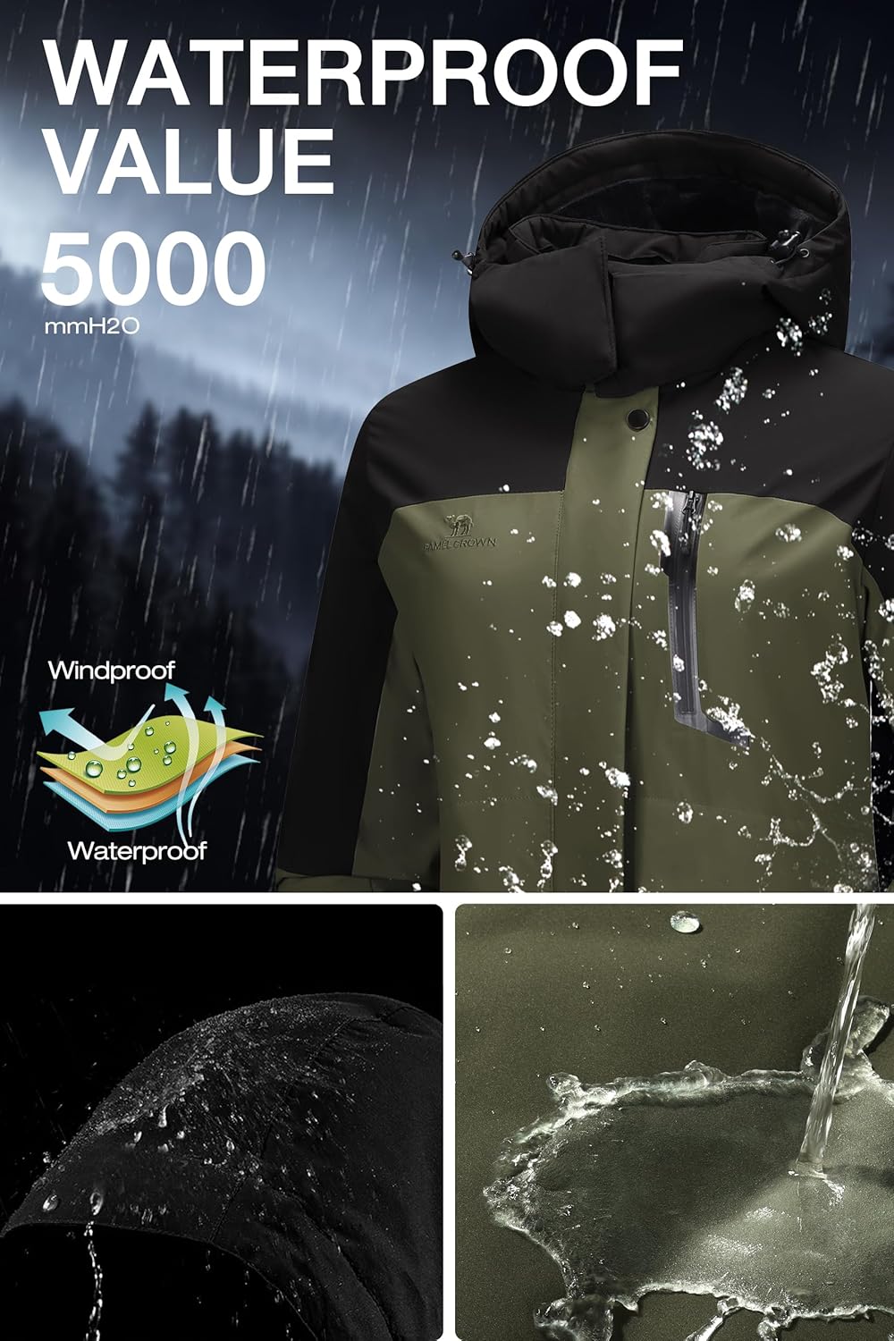 Women's Waterproof Snow Ski Jakcet Fleece Warm Winter Coat Hooded Windproof Insulated Snowboarding Jacket - Image 4