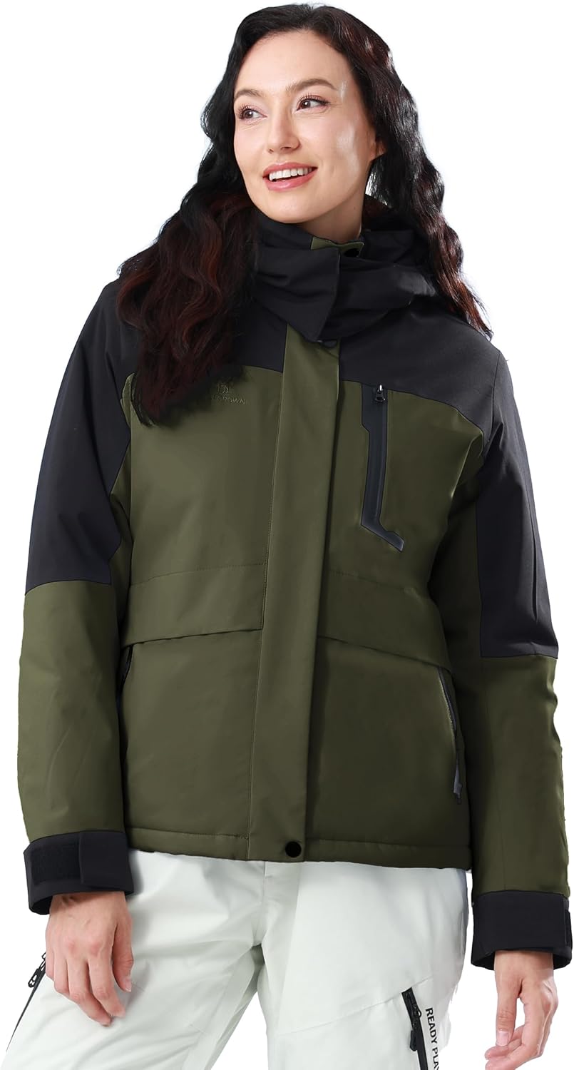 Women's Waterproof Snow Ski Jakcet Fleece Warm Winter Coat Hooded Windproof Insulated Snowboarding Jacket - Image 6