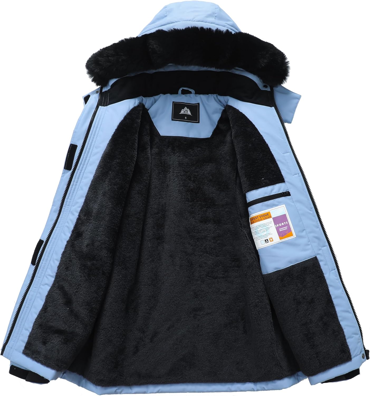 Women's Ski Jacket Waterproof Warm Winter Coat Hooded Snowboarding Jacket Versatile for Hiking & Winter Activities - Image 3